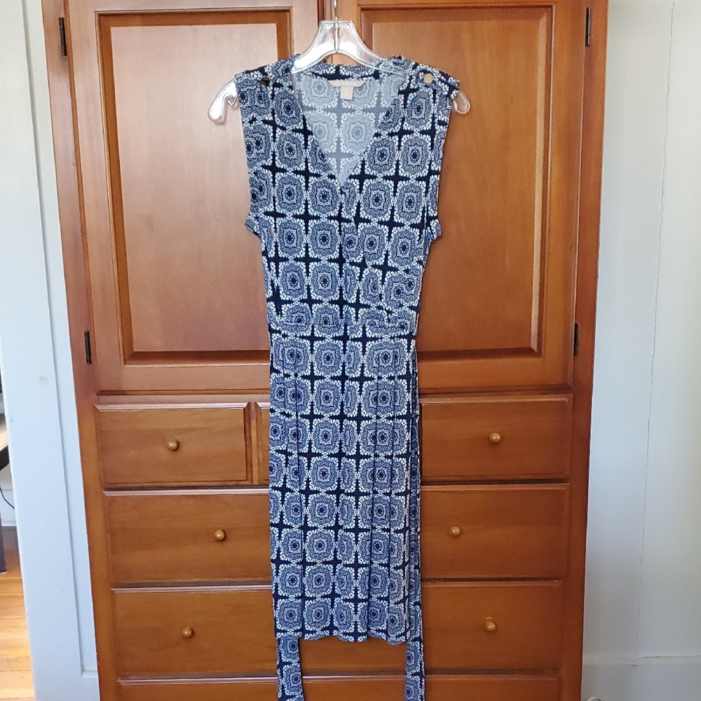 Banana Republic Navy and White Dress, Small